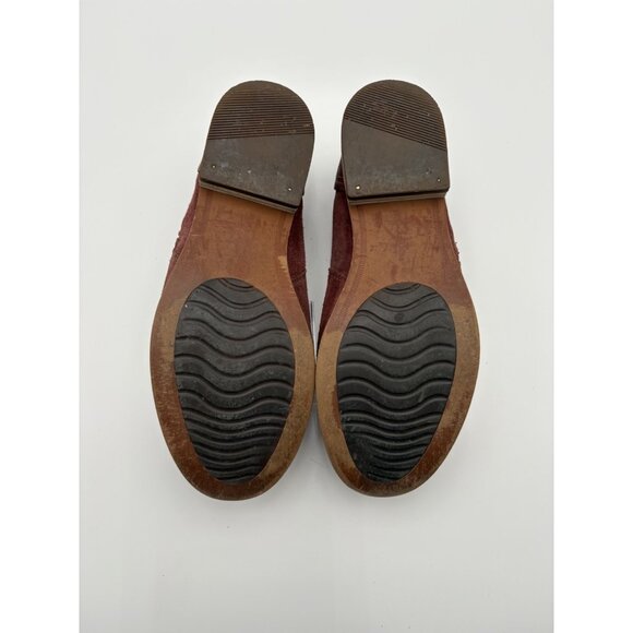 Clarks Artisan Ankle Booties Womens 9 M Burgundy Side Zip Low Heel - Picture 8 of 12